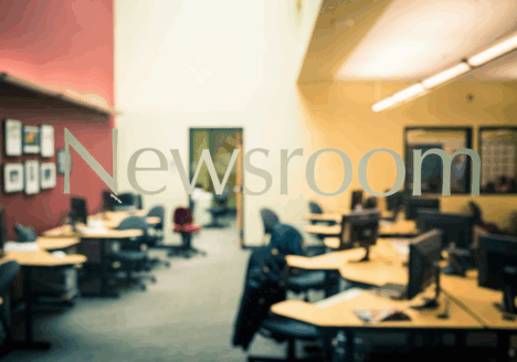 The newsroom at Mount Royal University, where students can obtain a Bachelor of Communication. Photo courtesy Jesse Yardley.