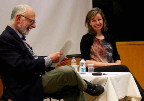 Michelle Shephard in interviewed about Guantanamo’s Child: Omar Khadr after a special screening at Ryerson University on Feb. 23. Photo courtesy Ange Holmes.