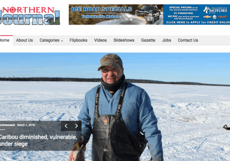 The Northern Journal printed their last issue last week. Screenshot by J-Source.