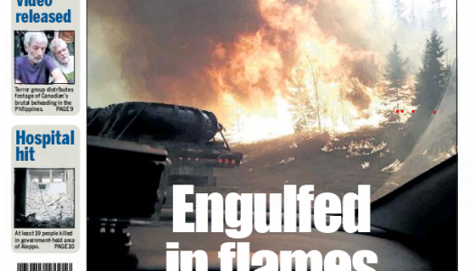 Canadian front pages after Fort McMurray fire and evacuation