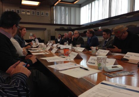 Roundtable participants discuss how to maintain quality journalism in a changing landscape. Photo by P.W. Elliott