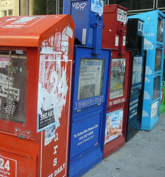Should there be a policy response to the decline of newspapers in Canada? Image courtesy Steve Harris/CC BY 2.0.