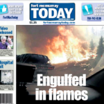 The May 4, 2016 issue of Fort McMurray Today, published after wildfires encroached on the Alberta city. Screenshot by J-Source.