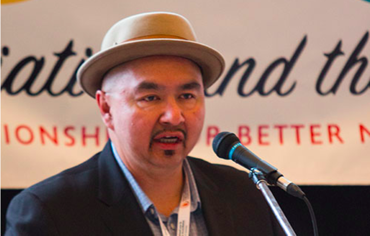 Mervin Brass speaks at The Reconciliation and the Media Conference. Photo courtesy Caitlin Taylor.