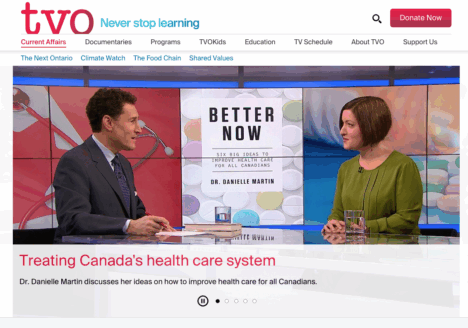 On Jan. 11 Barry Green—the chairman of Greenrock Property Management Limited and a philanthropist—and TVO announced an unprecedented donation to support journalism in Canada. Screenshot by J-Source.