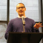 Craig Silverman, media editor for BuzzFeed News, delivers this year’s Atkinson lecture on fake news at the Ryerson School of Journalism. Photo courtesy of Jasmine Bala.