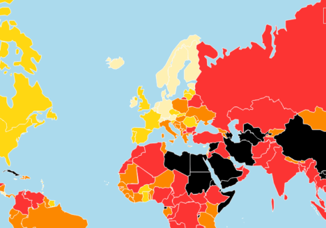 Canada slipped out of Top 20 in press freedom index. Screenshot by J-Source.