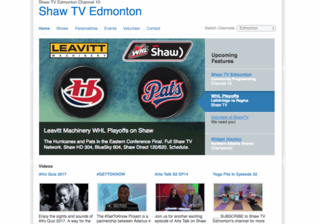 Vancouver, Calgary and Edmonton Shaw TV stations will close in August, affecting approximately 70 positions. Screenshot by J-Source.