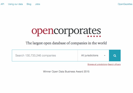 Many journalists in Quebec use enterprise database OpenCorporates while doing their work. Screenshot by J-Source.