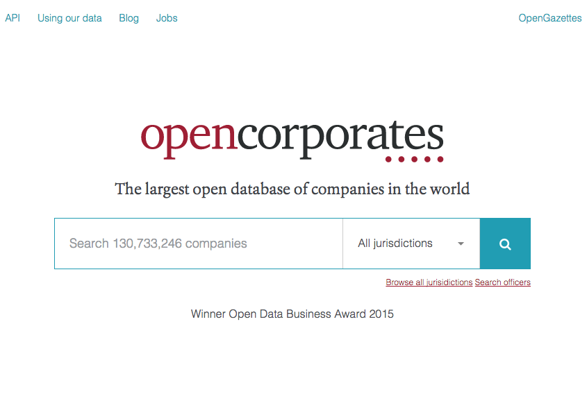 Many journalists in Quebec use enterprise database OpenCorporates while doing their work. Screenshot by J-Source.