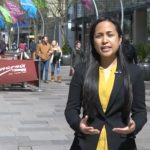 Shelley Pascual reporting for Cardiff News Plus last year in Wales. Photo courtesy of Shelley Pascual.