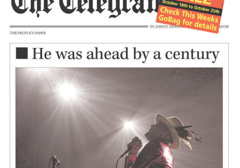 The Telegram front page with headline "He was ahead by a century"
