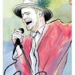 Kingston Whig Standard front page with illustration of Gord Downie singing into microphone with headline "Gord Downie: 1964-2017, a Special Tribute"