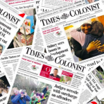 Collage of Times Colonist covers