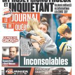 Le Journal de Québec front page with headline "Inconsolables"