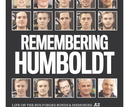 Montreal Gazette front page with headline "Remembering Humboldt"