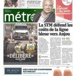 Métro gront page with headline "Un acte 'délibéré' mais isolé"