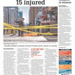 The Chronicle Herald front page with headline "Ten dead, 15 injured"