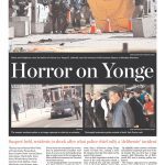 Toronto Star front page with headline "Horror on Yonge"