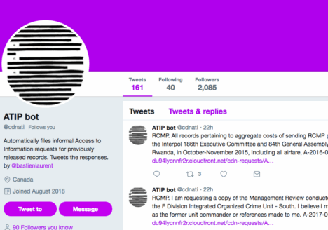 ATIP bot Twitter profile