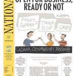 National Post front page with headline "Open for business, ready or not"