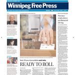 Winnipeg Free Press front page with headline "Ready to roll"