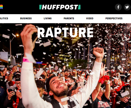 Huffpost homepage with lead headline "Rapture"