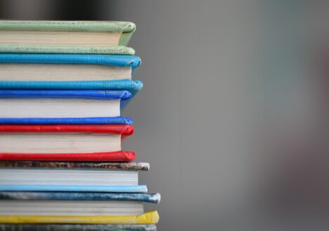 Stack of multicoloured books