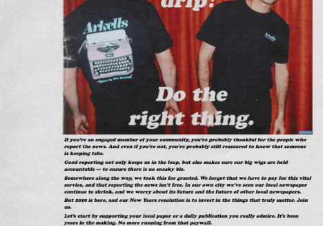 Screenshot of the Arkells website