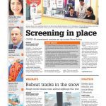 Cape Breton Post front page with lead story headline "Screening in place"