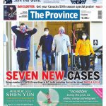 The Province front page with lead story headline "Seven new cases"