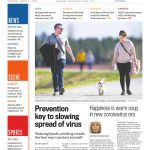 Vancouver Sun front page with lead story headline "Prevention key to slowing spread of virus"