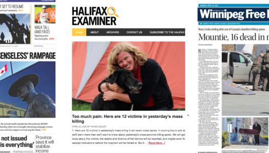 Canadian front pages after deadly Nova Scotia shooting