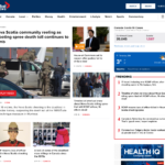 Global News homepage with feature story headline "Nova Scotia community reeling is shooting spree death toll continues to climb"