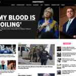 Huffpost homepage with feature story headline "'My Blood is Boiling': Trudeau, May dub Scheer 'irresponsible' for wanting to resume Parliament"
