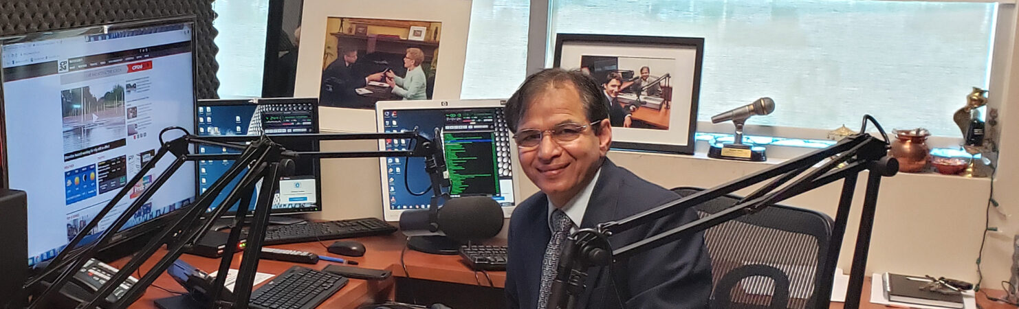 Rajinder Saini in the Parvasi Media Group office