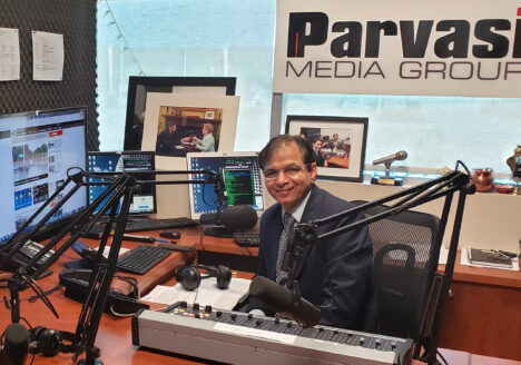 Rajinder Saini in the Parvasi Media Group office