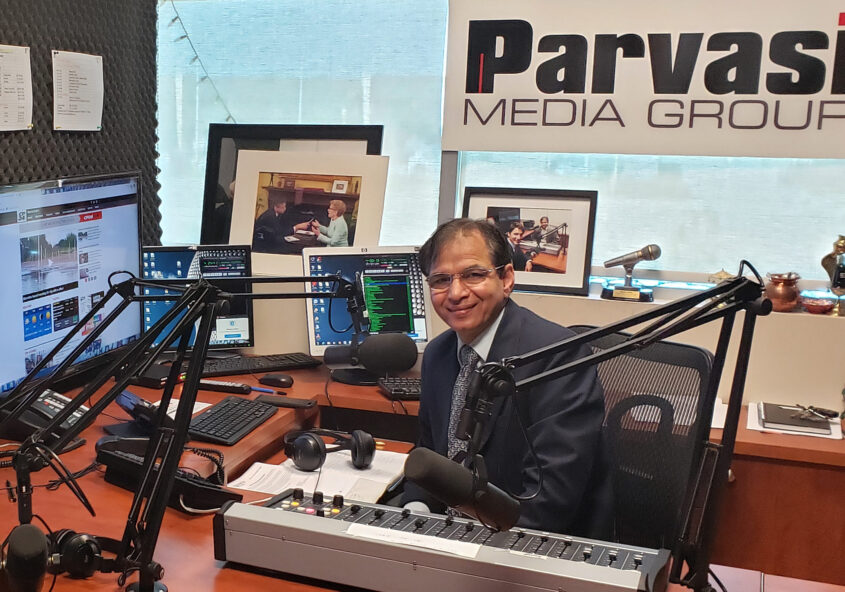 Rajinder Saini in the Parvasi Media Group office