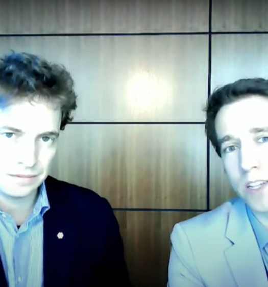 Marc and Craig Kielburger appear at a House finance committee hearing on July 28, 2020