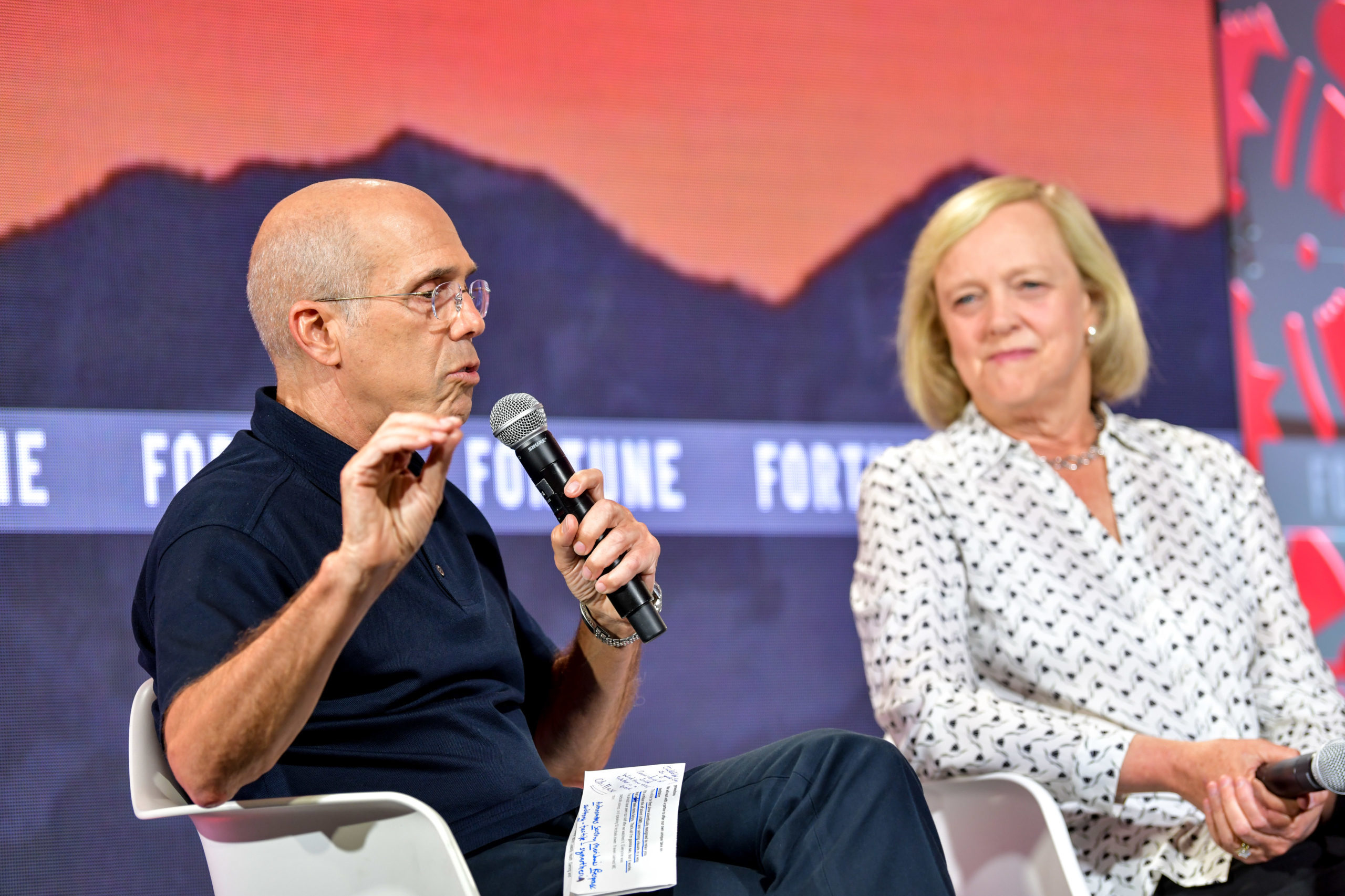 Quibi founder Jeffrey Katzenberg and CEO Meg Whitman appear a Fortune Brainstorm TECH conference on July 16, 2019 in Aspen, CO