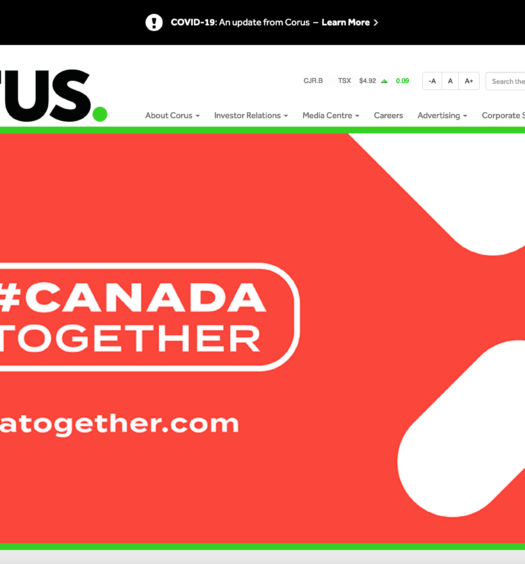 Corus homepage