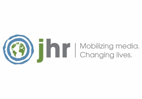 Journalists for Human Rights logo. Text: JHR Mobilizing media. Changing lives.