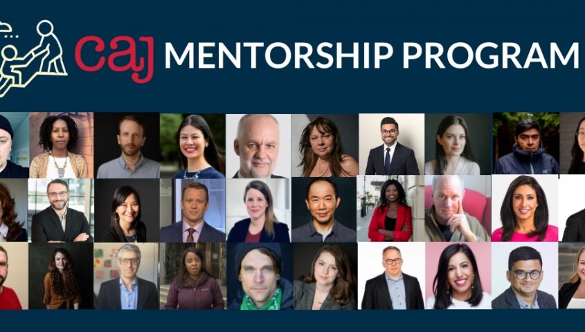 CAJ Mentorship program. Photos of mentors, top row from left to right: Ryan McMahon, Allya Davidson, David Topping, Karen Ho, Andre Picard, Karyn Pugliese, Colin D'Mello, Robyn Doolittle, Carlos Osorio, Zi-Ann Lum. Middle row, from left to right: Wendy Cox, Jordan Heath-Rawlings, Andree Lau, David Common, Valérie Ouellet, Nicholas Keung, Omayra Issa, David Beers, Farah Nasser, Omar Sachedina. Bottom row, from left to right: William Wolfe-Wylie, Katherine Laidlaw, Jason Markusoff, Nadia Tchoumi, Jesse Winter, Jen Gerson, Paul Wells, Ishani Nath, Murad Hemmadi, Tara Weber.