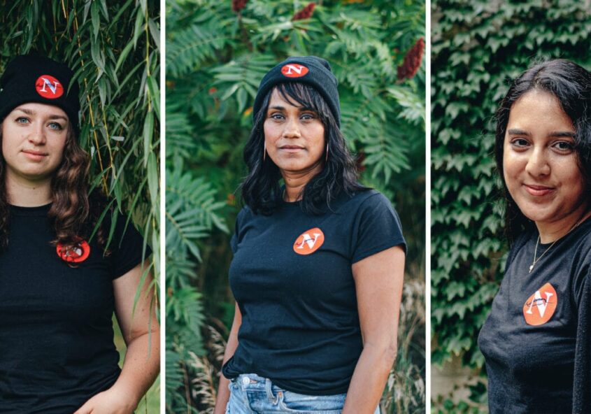 From left: Emma McIntosh, Denise Balkissoon and Fatima Syed