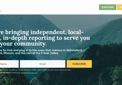 Fraser Valley Current homepage