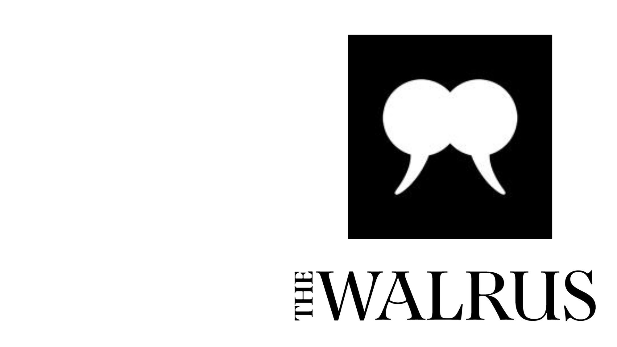 The Walrus logo: black chat-box cutout on white background.