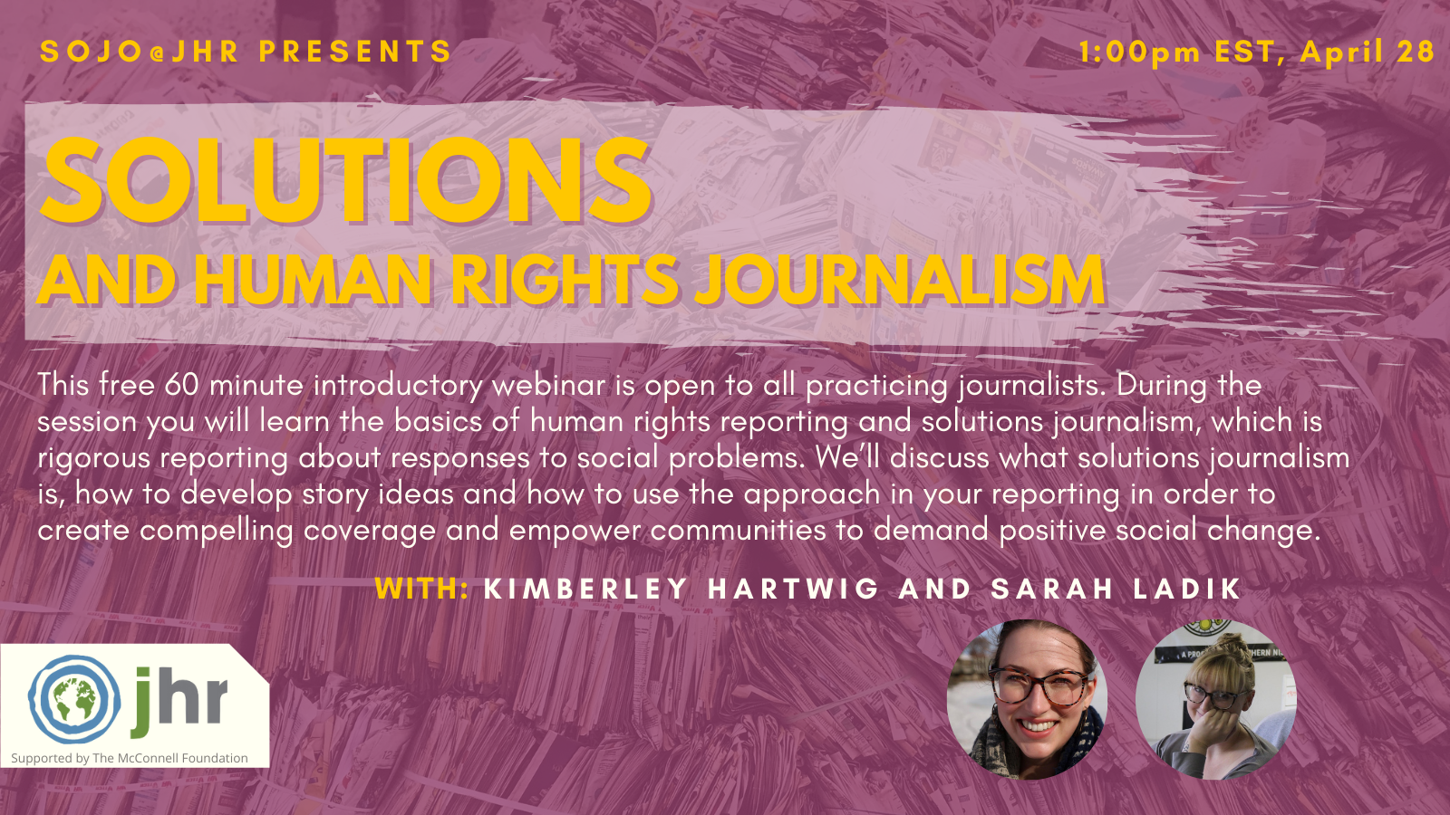 Solutions Journalism and Human Rights Reporting Webinar