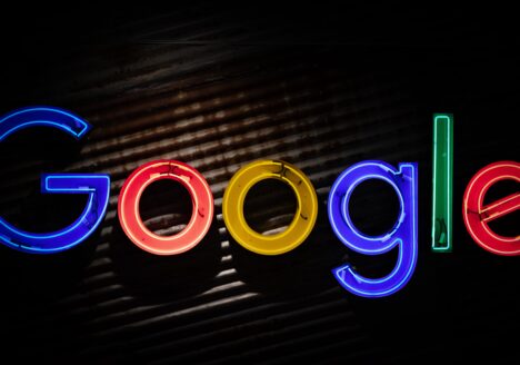 Google sign with blue, red, yellow and green letters