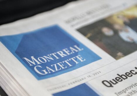 Top corner of the Montreal Gazette newspaper