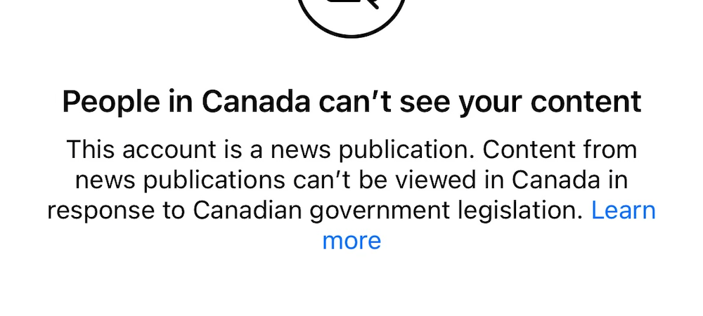 People in Canada can't see your content.